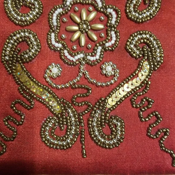 New Handcrafted Beaded/Sequin Lined Burgundy Journal - Picture 6 of 8